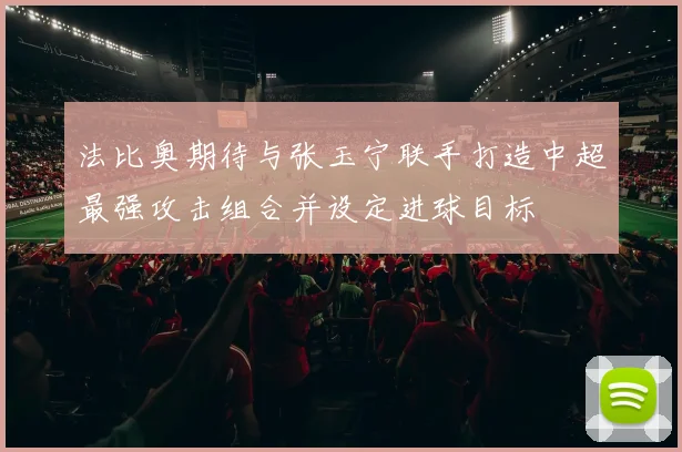 法比奥期待与张玉宁联手打造中超最强攻击组合并设定进球目标